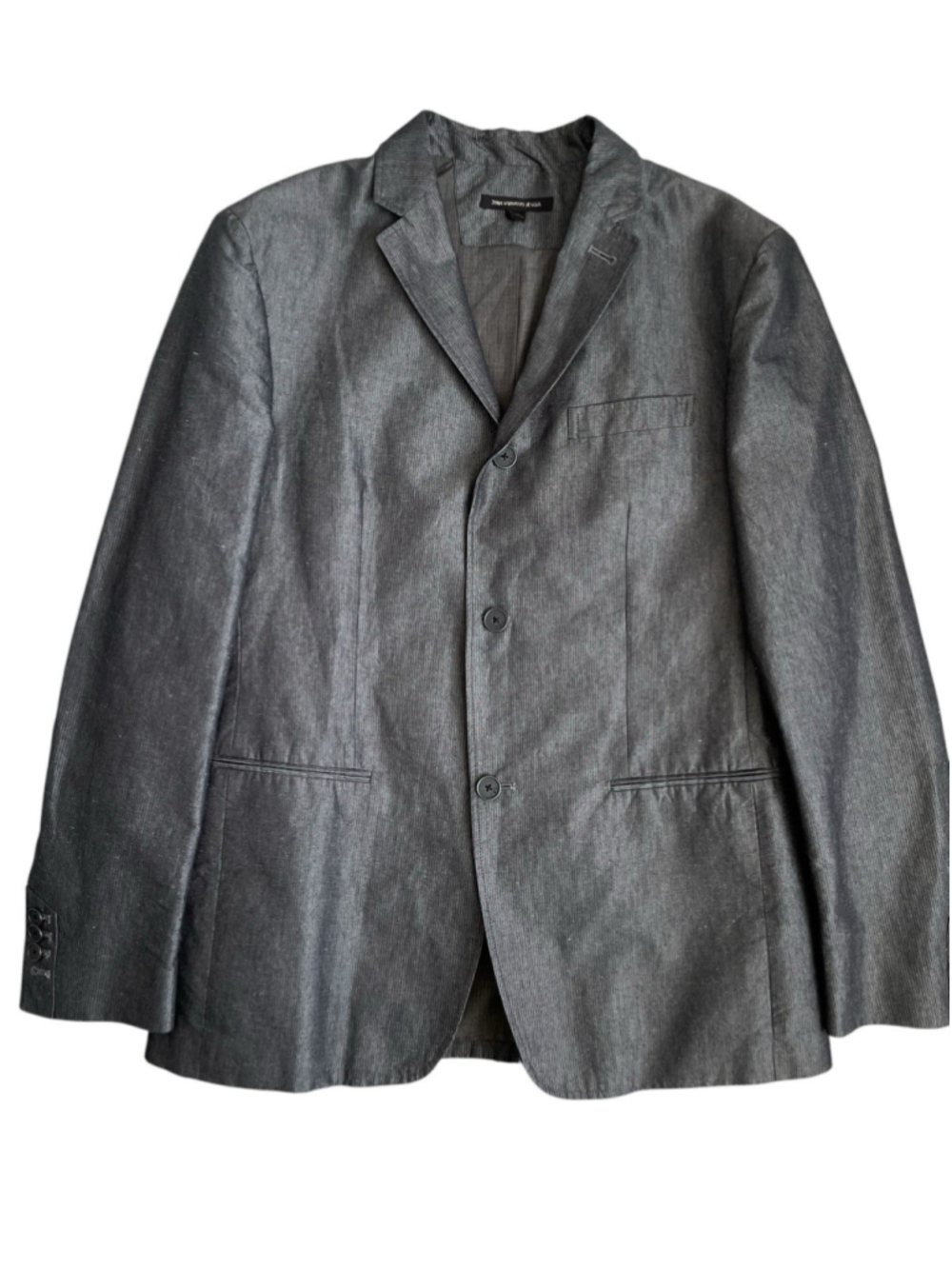 John Varvatos Blazer Mens 40 Gray Sport Jacket Linen Cotton Blend
